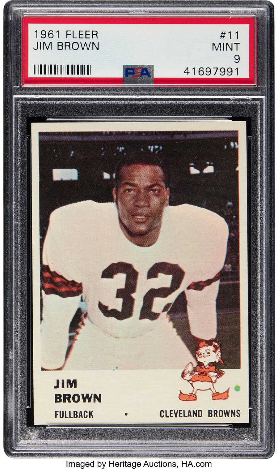 1961 Fleer Jim Brown #11 PSA Mint 9 - Only Two Higher