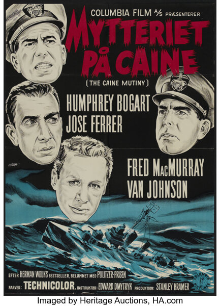 The Caine Mutiny Columbia 1954 Danish Poster 24 X 33 5