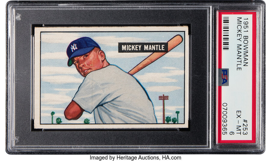 1951 Bowman Mickey Mantle Rookie #253 PSA EX-MT 6