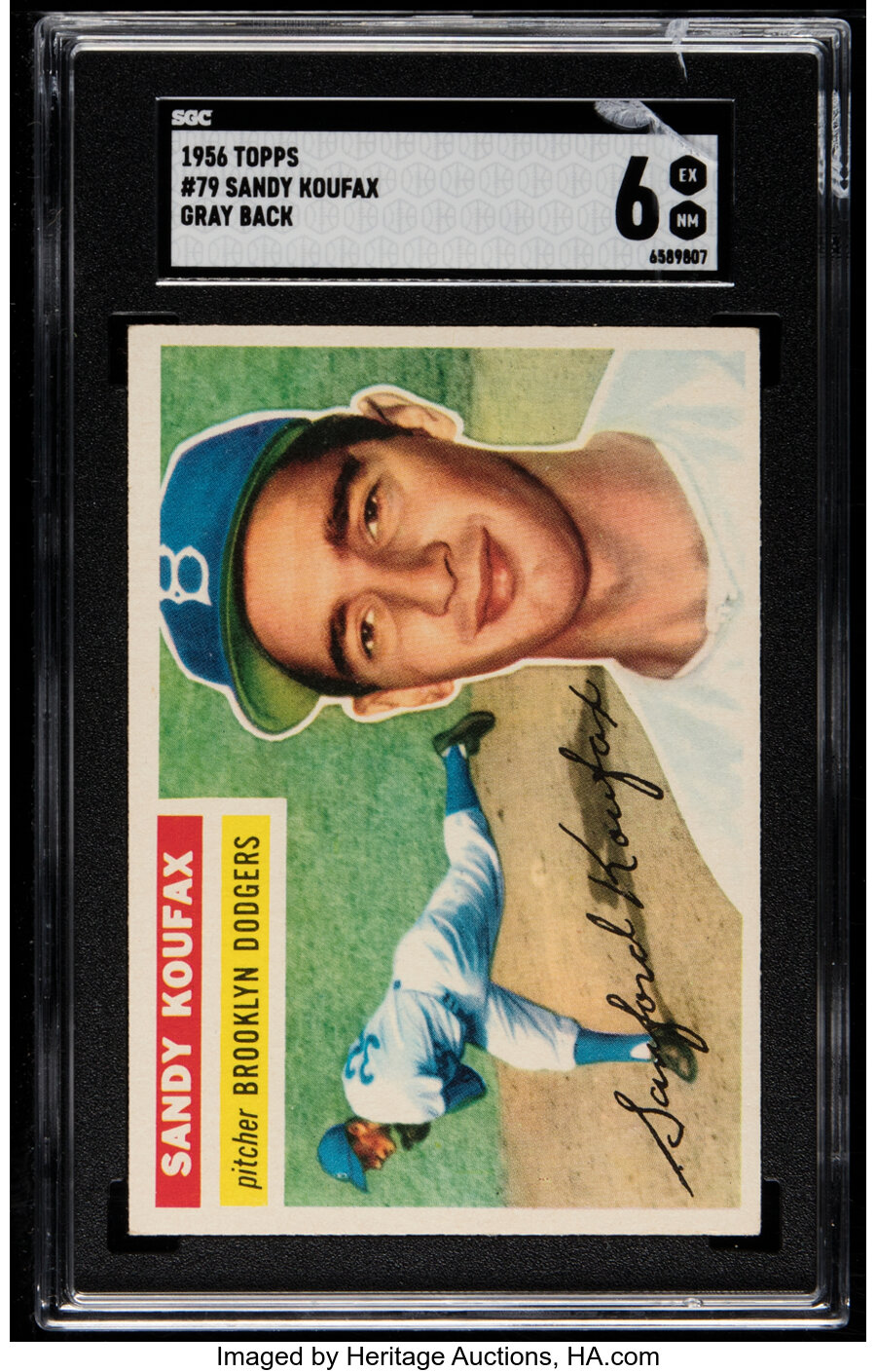 1956 Topps Sandy Koufax (Gray Back) #79 SGC EX/NM 6