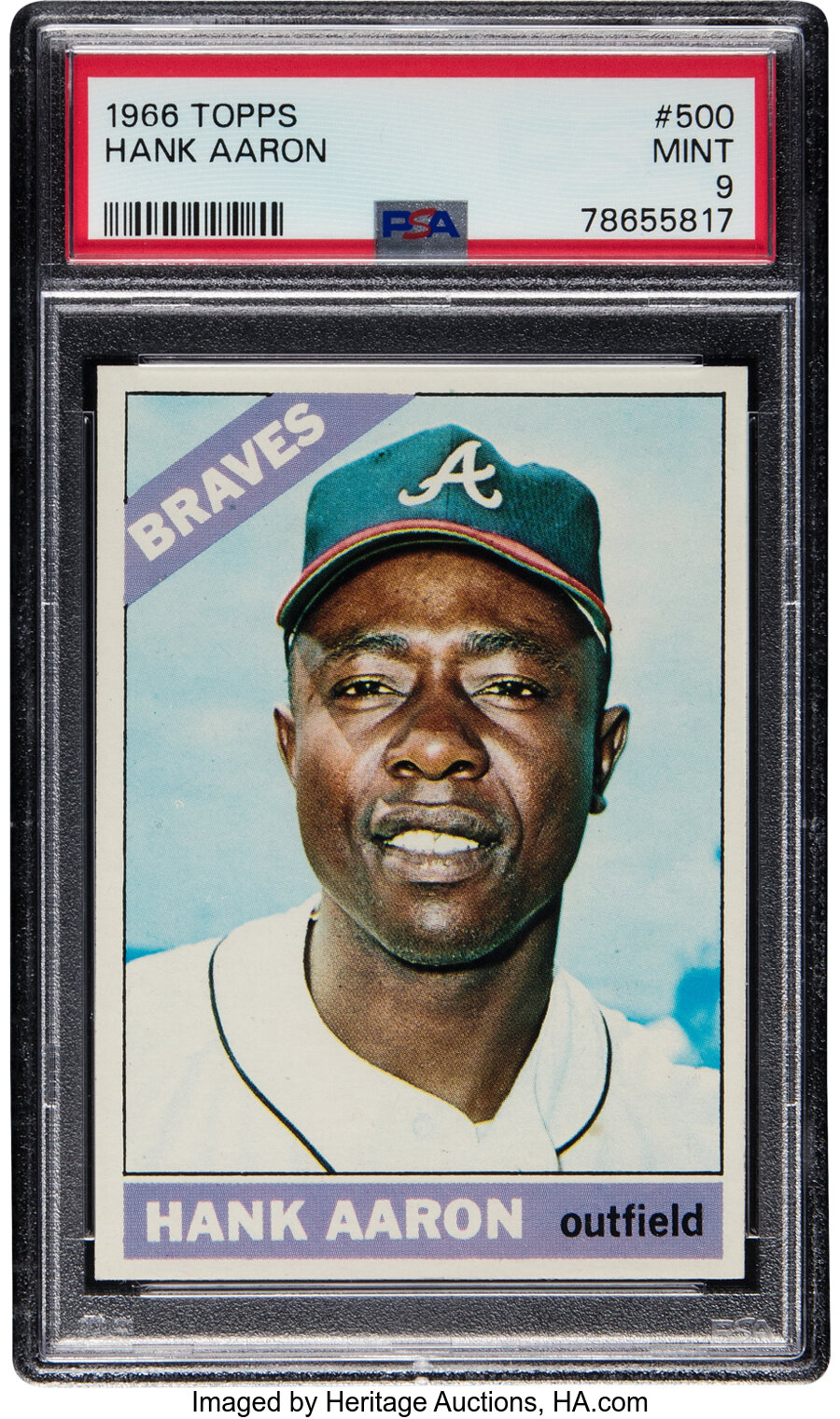 1966 Topps Hank Aaron #500 PSA Mint 9