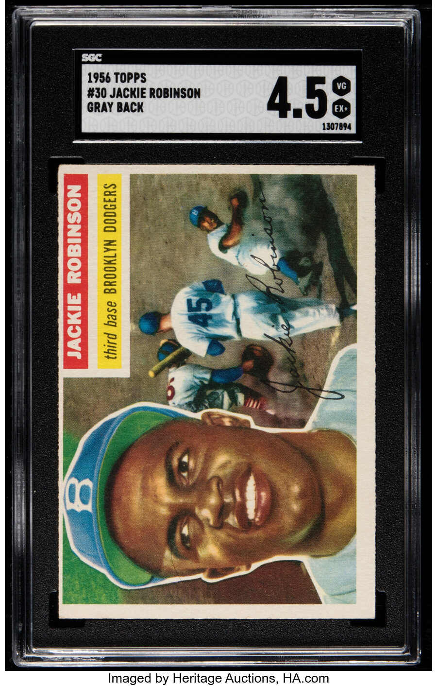 1956 Topps Jackie Robinson (Gray Back) #30 SGC VG/EX+ 4.5