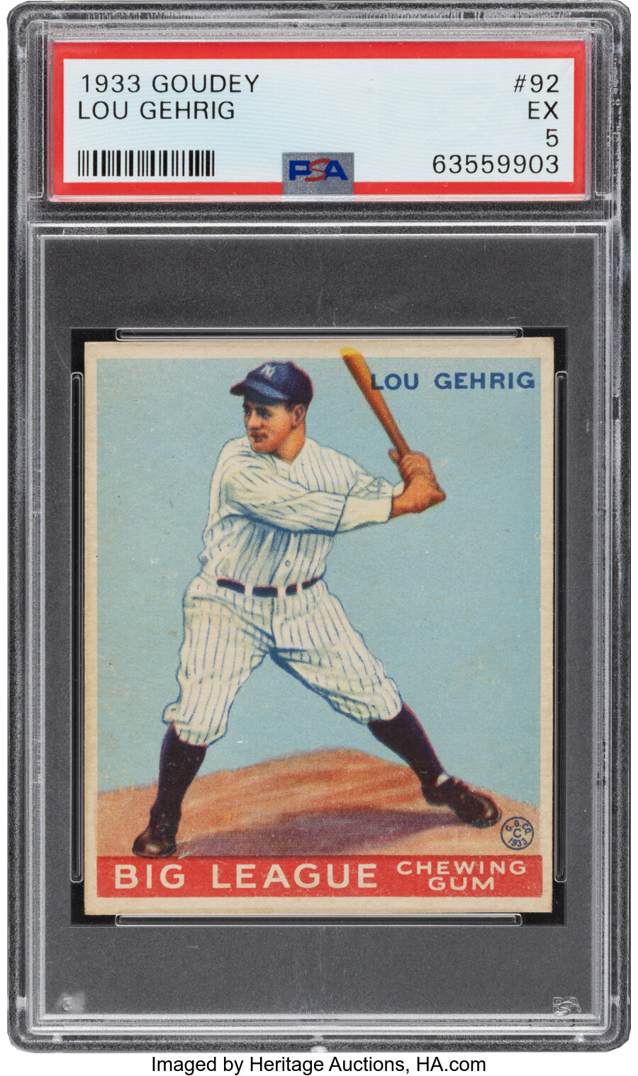 1933 Goudey Lou Gehrig #92 PSA EX 5