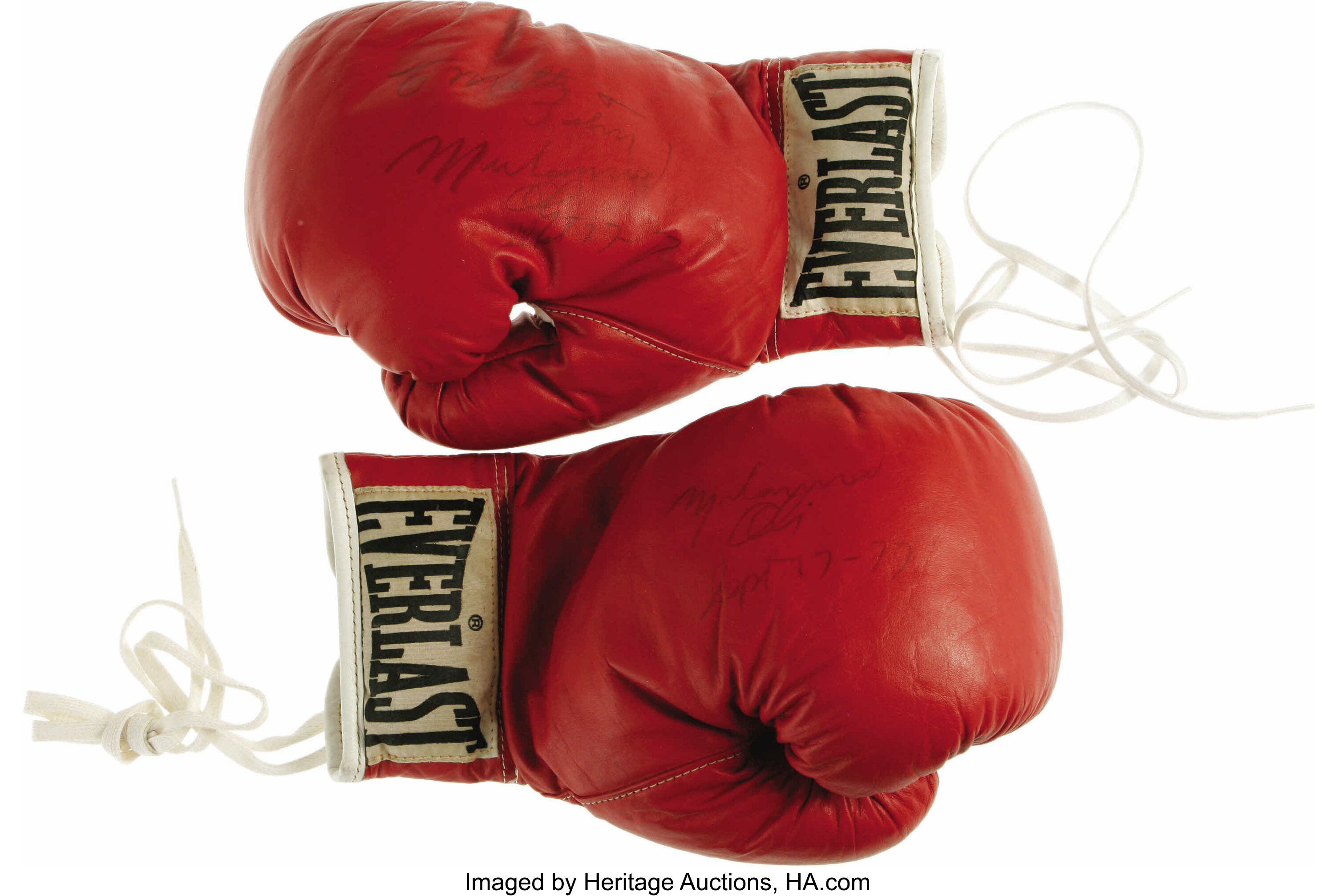 1977 Muhammad Ali Fight Worn Gloves from Shavers Bout. Boxing Lot 19369 Heritage Auctions