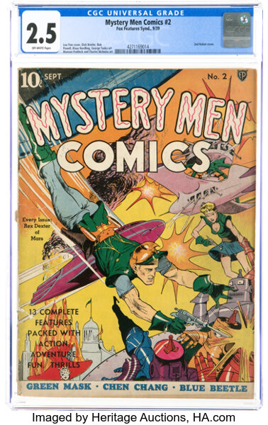 Golden Age (1938-1955):Superhero, Mystery Men Comics #2 (Fox, 1939) CGC GD+ 2.5 Off-white pages....