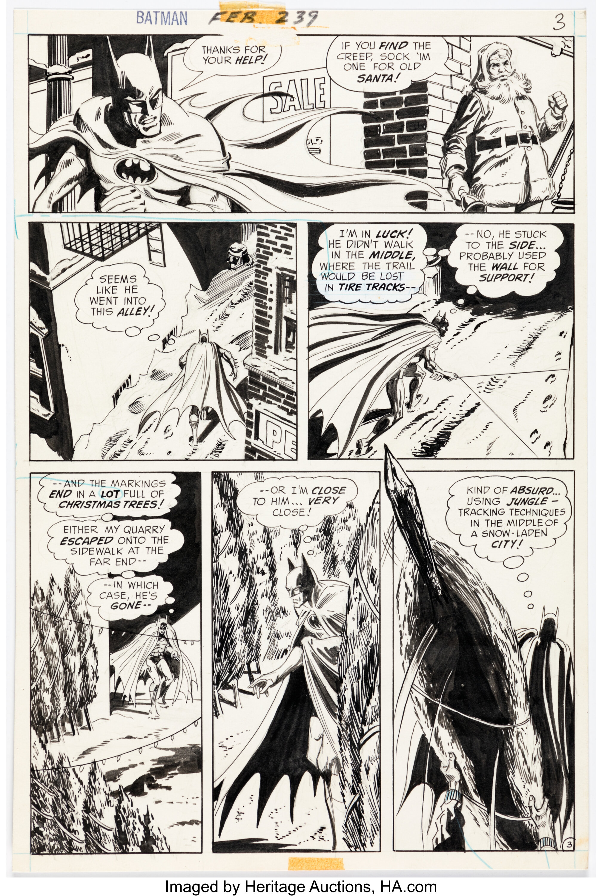 Irv Novick and Dick Giordano Batman #239 Story Page 3 Original Art ...