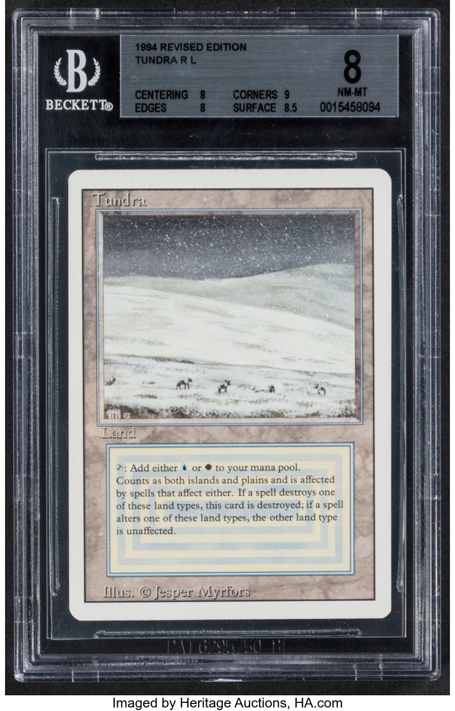 Magic: The Gathering Tundra Revised Edition Uncertified BGS 8 (Wizards of the Coast, 1994) Rare