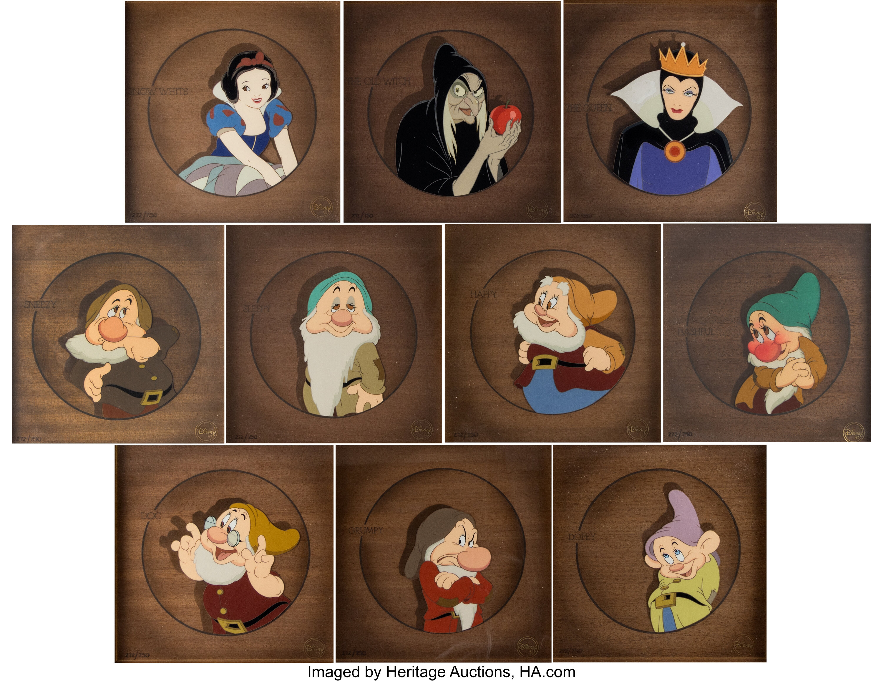 Snow White and the Seven Dwarfs Disney Portrait Gallery Series | Lot ...