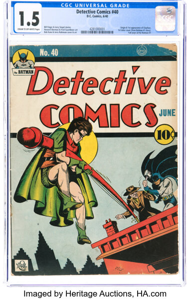 Golden Age (1938-1955):Superhero, Detective Comics #40 (DC, 1940) CGC FR/GD 1.5 Cream to off-white pages....
