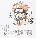 Naruto Original Signed Illustration by Creator Masashi Kishimoto (Pierrot/Shueisha, c. 2000s). 