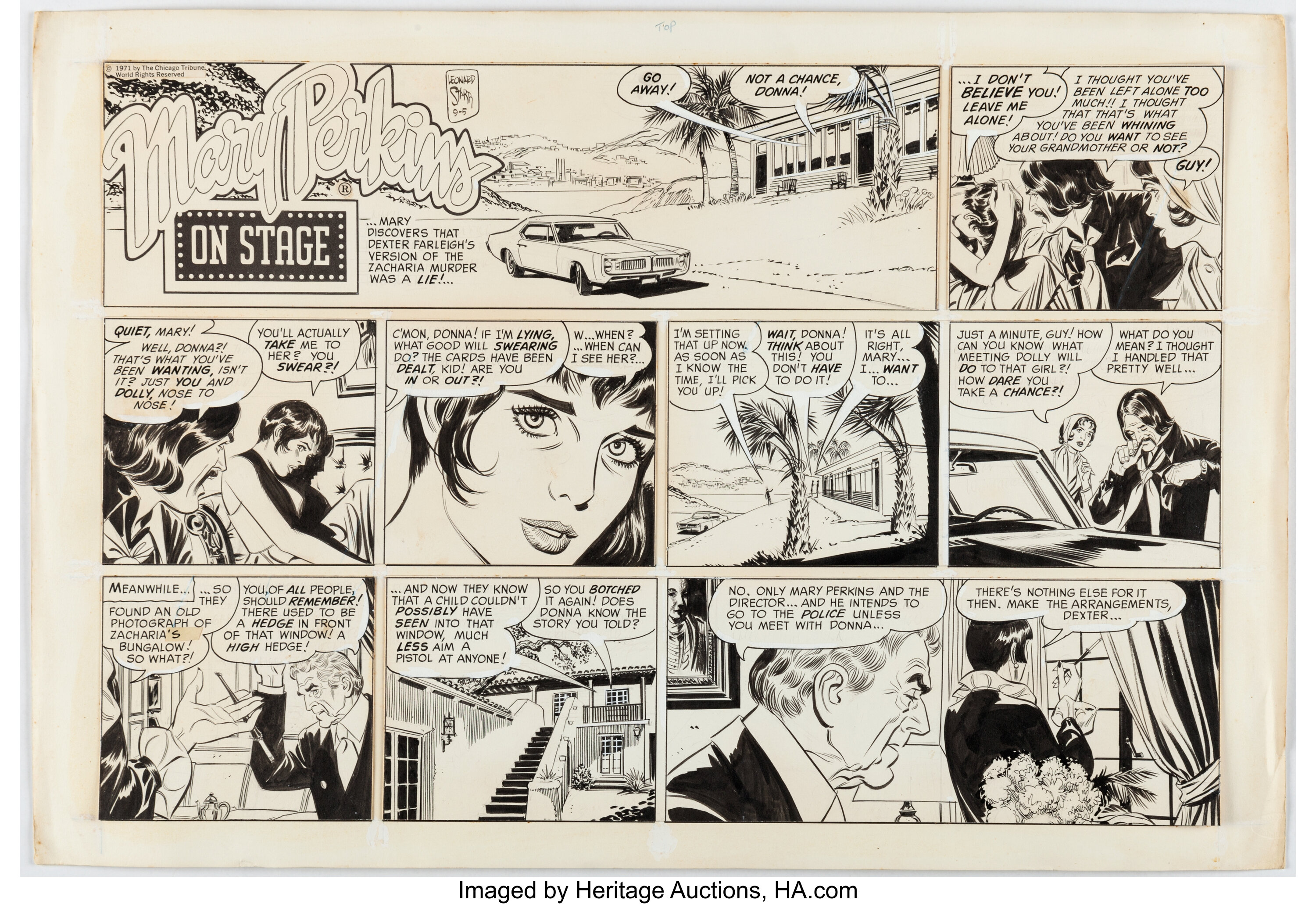 Leonard Starr Mary Perkins On Stage Sunday Comic Strip Original Art ...