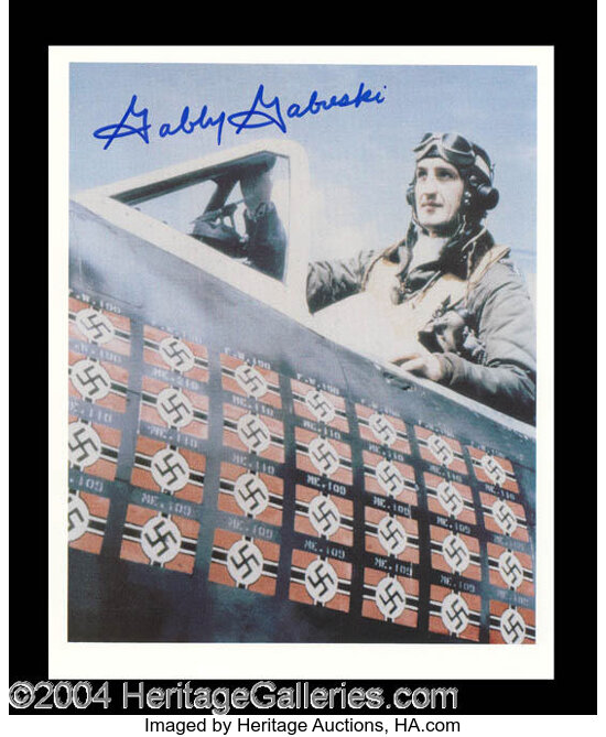 Gabby Gabreski Wwii Ace Fighter Signed Photo Autographs Lot 32