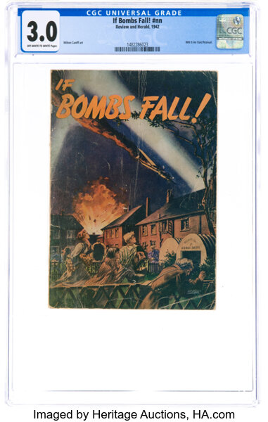 If Bombs Fall! #nn (Review and Herald, 1942) CGC GD/VG 3.0 Off-white to white pages....