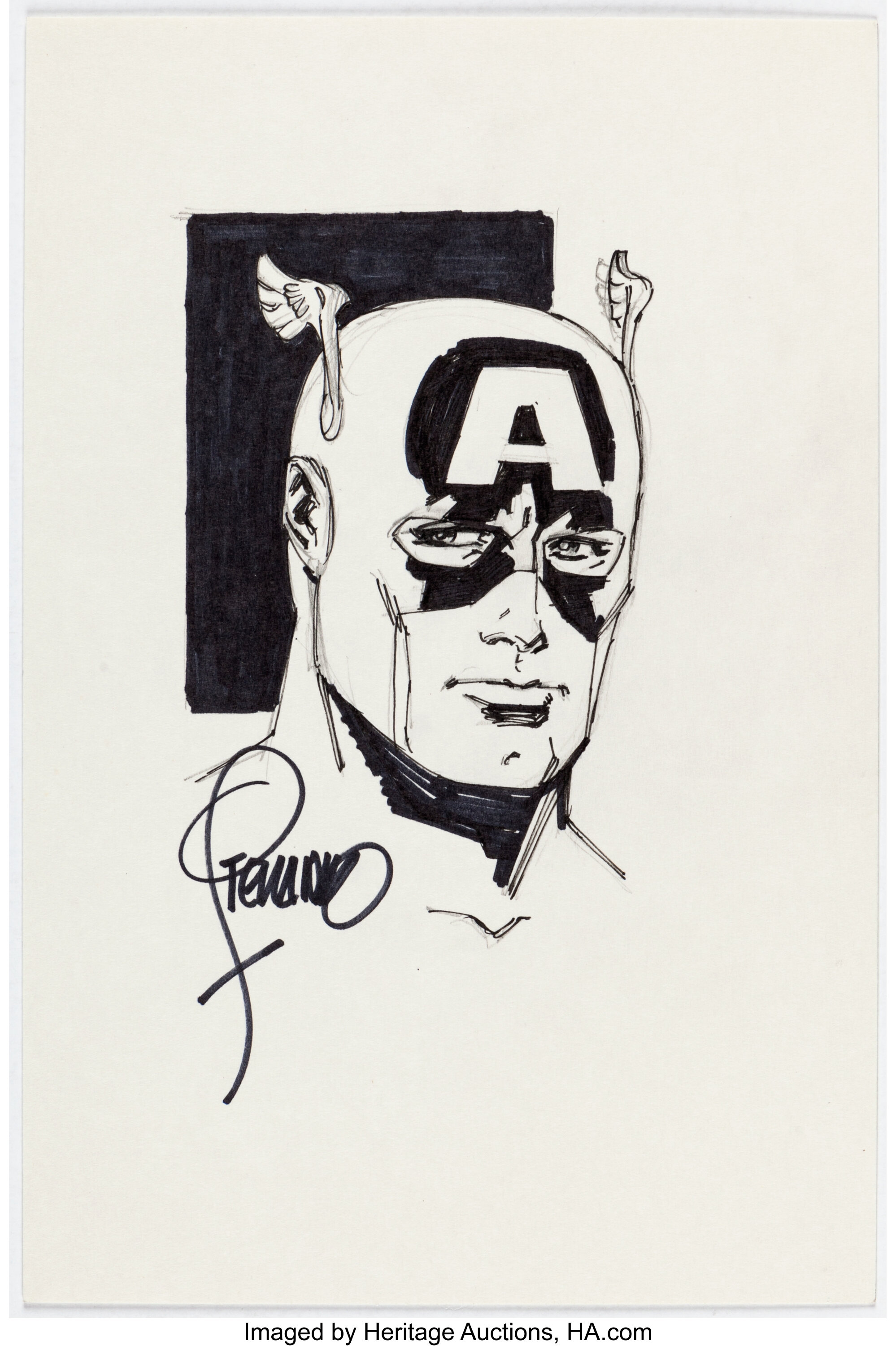 Jim Steranko Captain America Illustration Original Art (Undated). | Lot ...