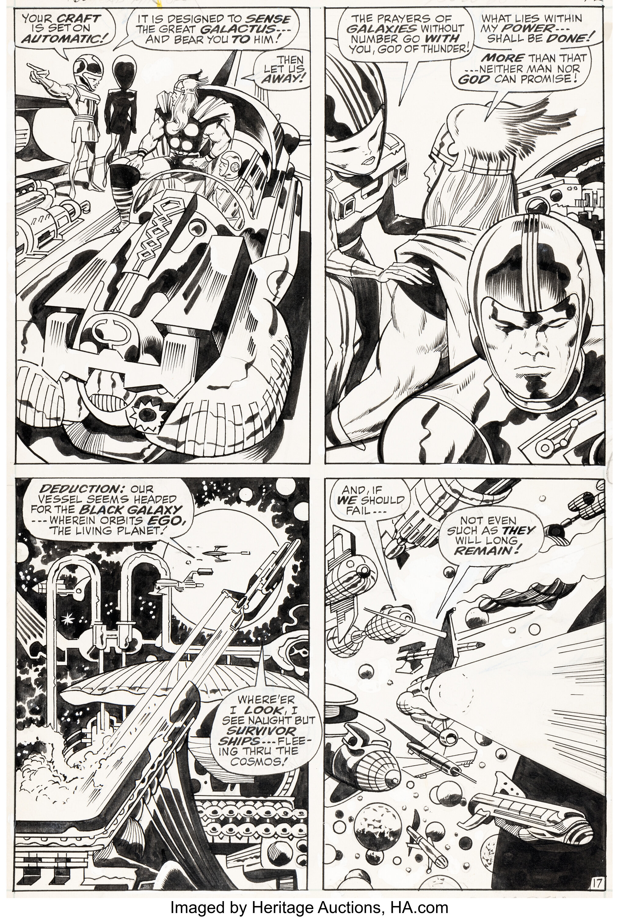 Jack Kirby and Vince Colletta Thor #160 Story Page 17 Original Art ...