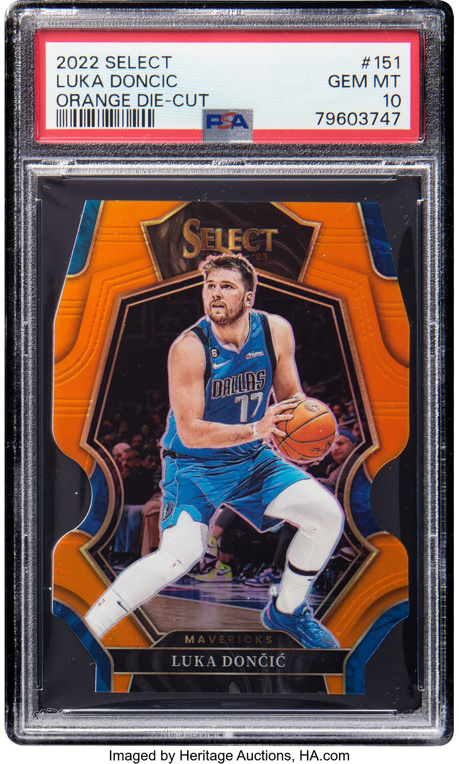 2022 Panini Select Luka Doncic (Premier Level - Orange Die-Cut) #151 PSA Gem Mint 10 - #'d 30/65