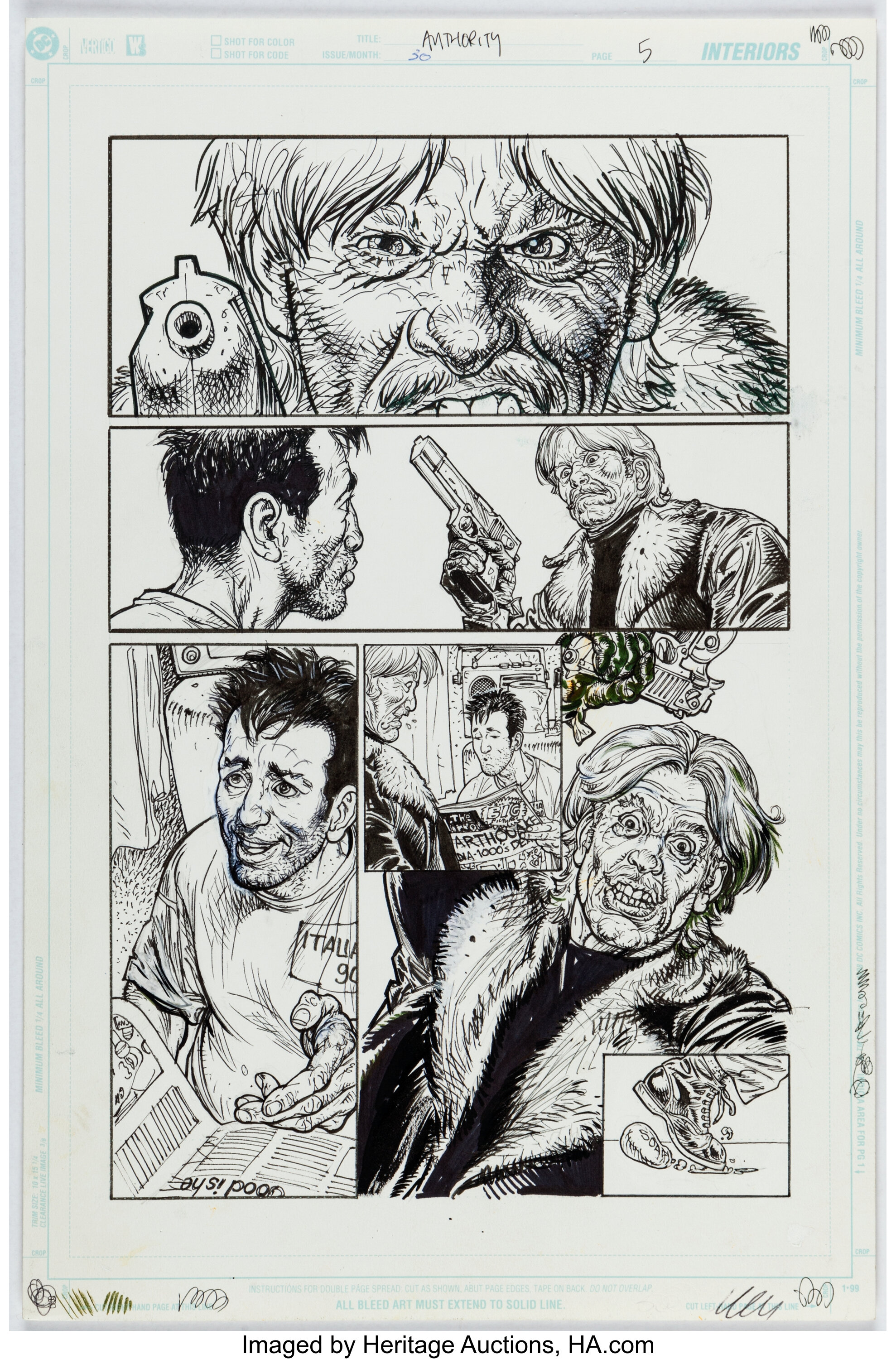 Glen Fabry The Authority: Kev #1 Story Page 5 Original Art (DC, | Lot ...