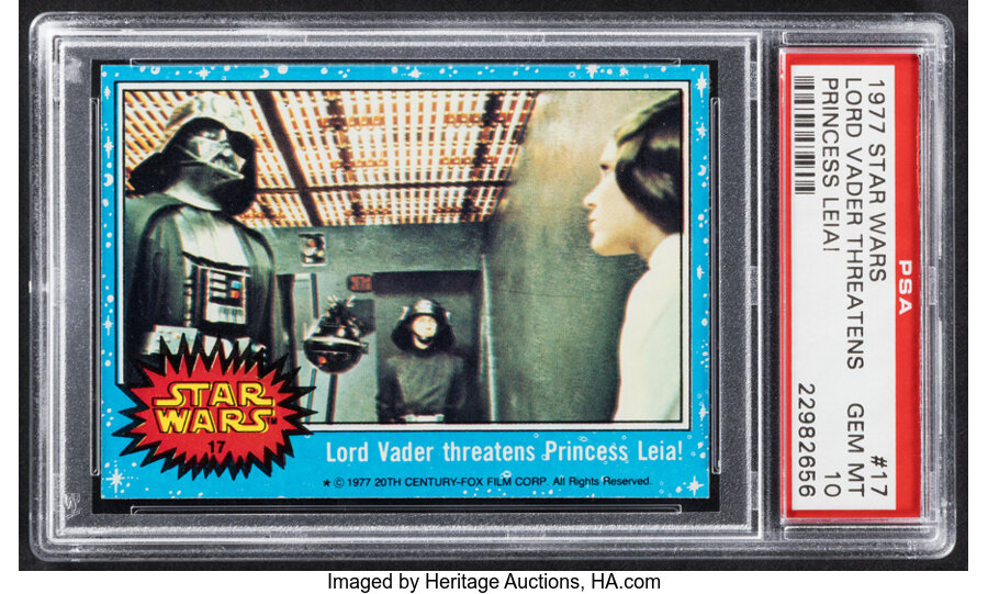 1977 Topps Star Wars "Lord Vader threatens Princess Leia!" #17 PSA 10