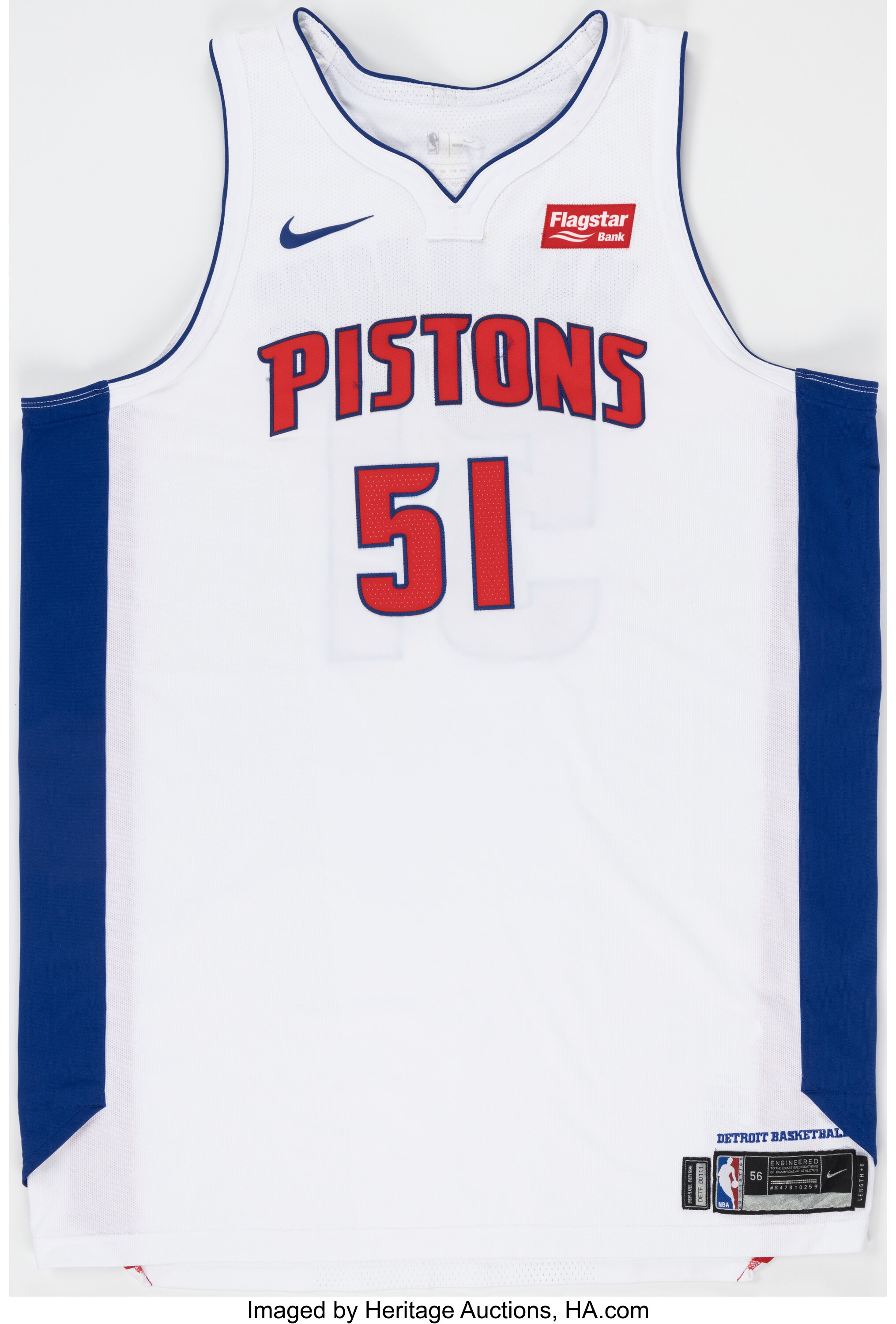 Circa 2017 Boban Marjanovic Game Worn Detroit Pistons Jersey & 