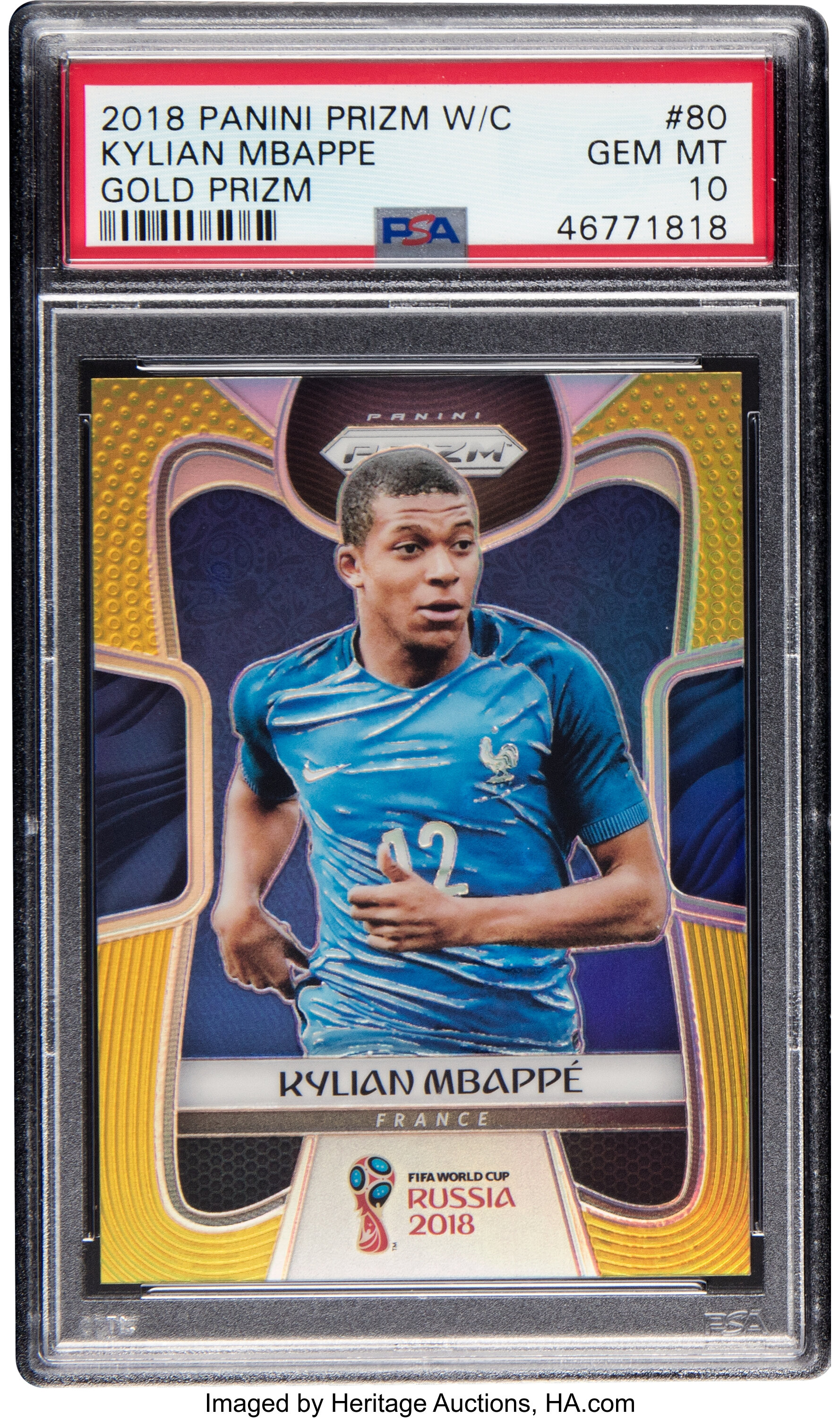 2018 Panini Prizm World Cup Kylian Mbappé Gold 80 Psa Gem Mint Lot