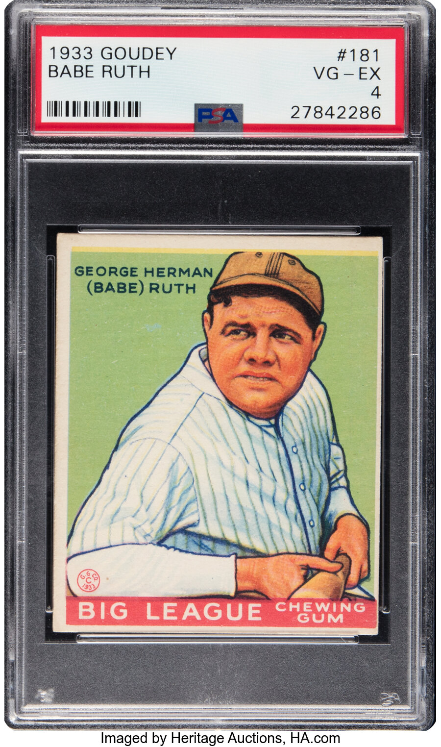 1933 Goudey Babe Ruth #181 PSA VG-EX 4