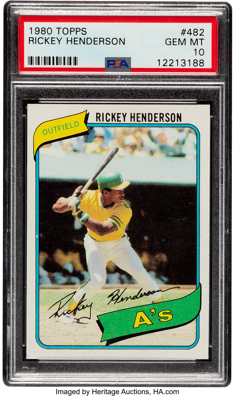 1980 Topps Rickey Henderson Rookie #482 PSA Gem Mint 10