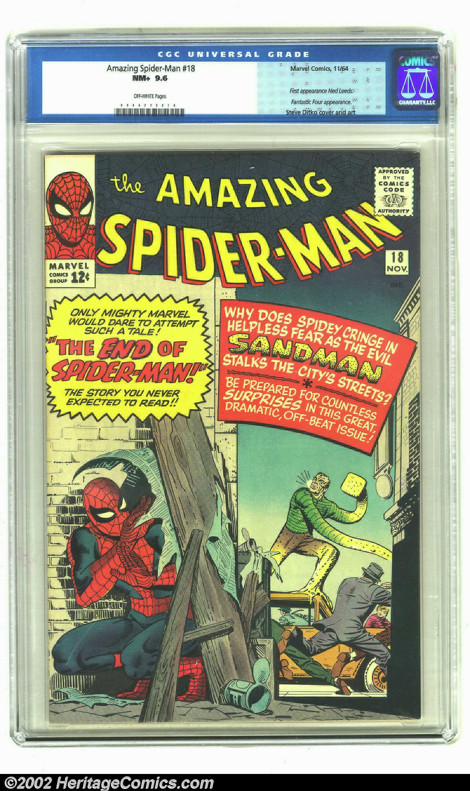 The Amazing Spider-Man #18 (Marvel, 1964) CGC NM+  Off-white | Lot #5092  | Heritage Auctions