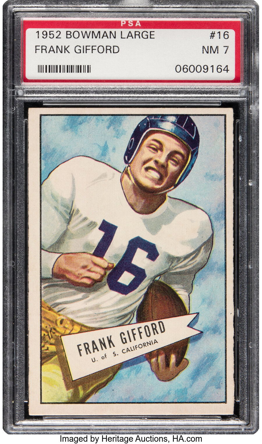 1952 Bowman Large Frank Gifford Rookie #16 PSA NM 7