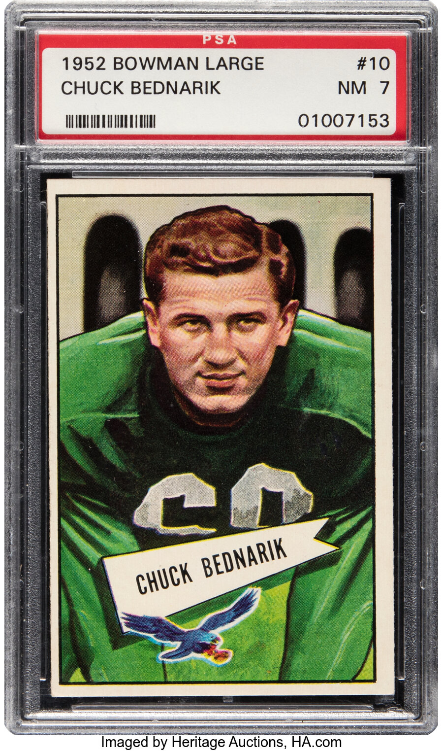 1952 Bowman Large Chuck Bednarik #10 PSA NM 7