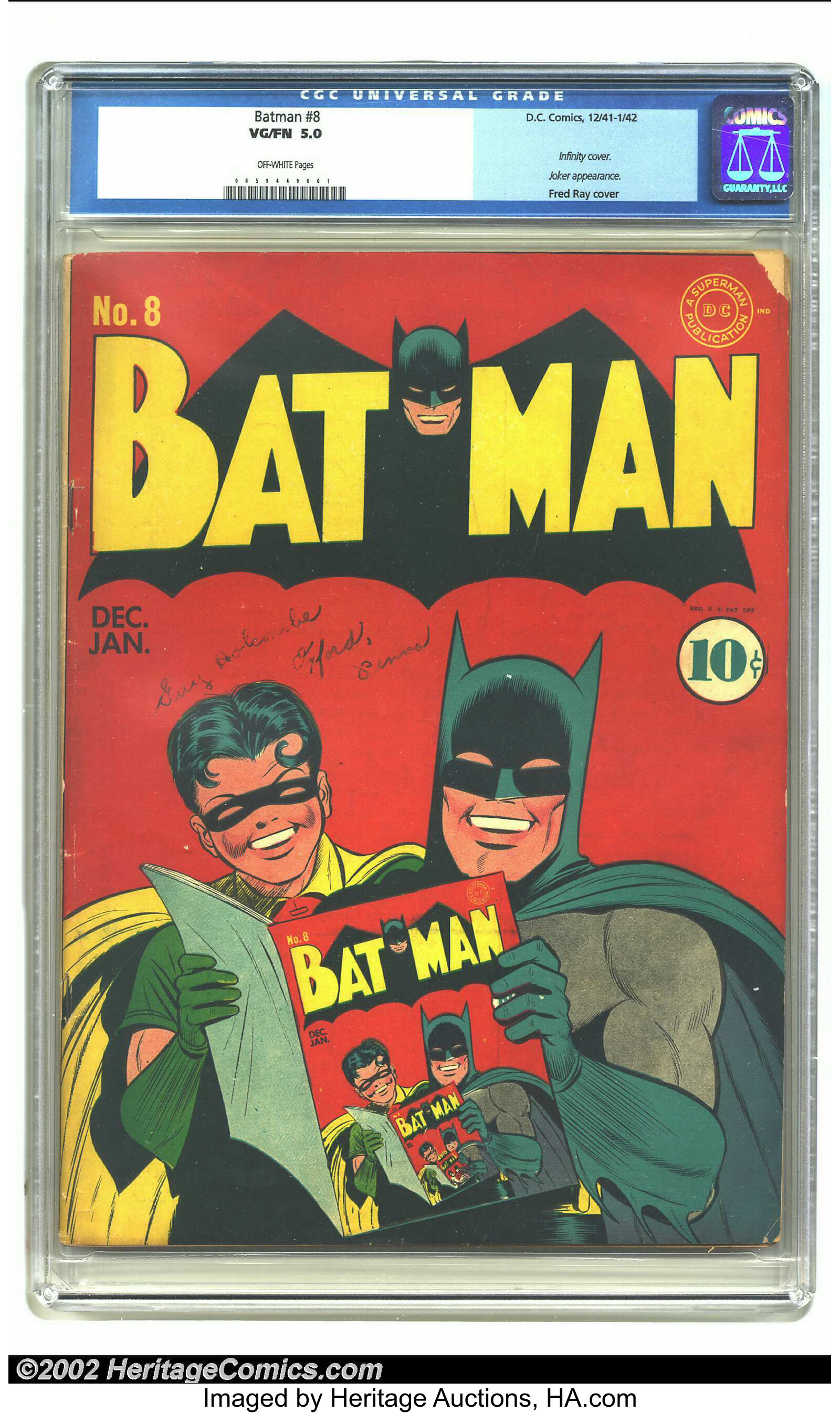 Batman #8 (DC, 1942) CGC VG/FN  Off-white pages. Why are Batman | Lot  #5866 | Heritage Auctions