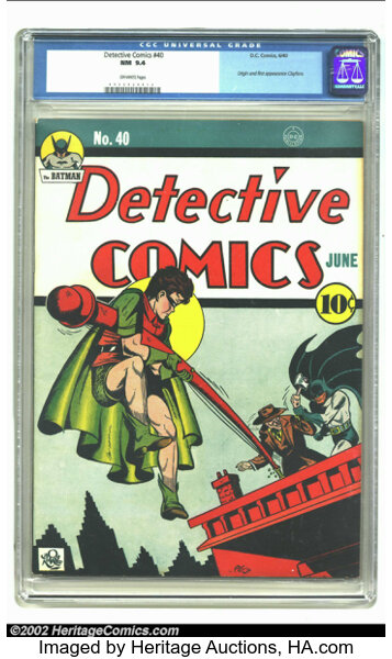 Golden Age (1938-1955):Superhero, Detective Comics #40 (DC, 1940) CGC NM 9.4 Off-white pages. When one thinks of icon books this issue comes immediately to mi...