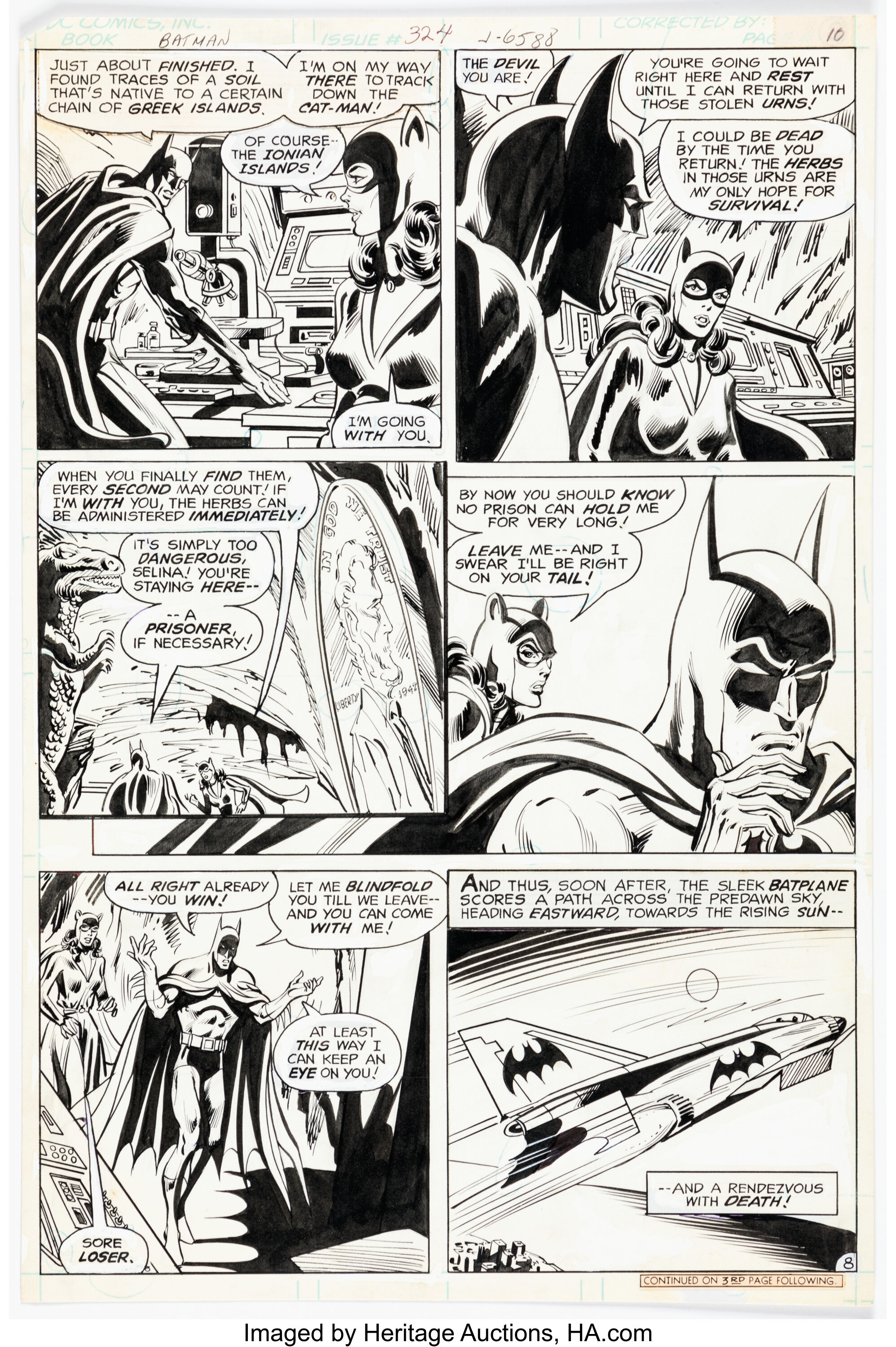 Irv Novick and Bob Smith Batman #324 Story Page 8 Original Art (DC ...