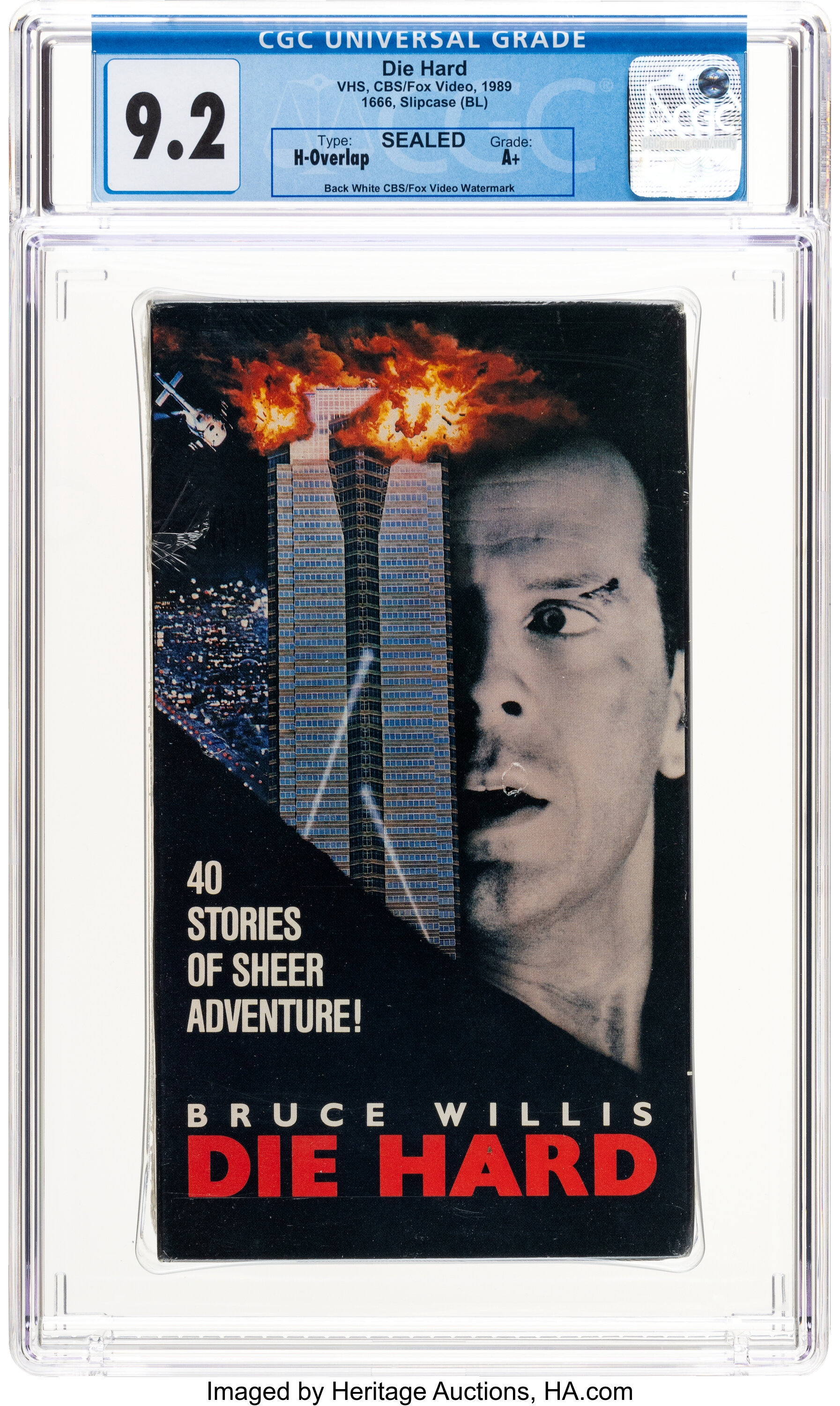 Die Hard VHS 1989 - CGC Home Video 9.2 and Seal A+, Slipcase, | Lot ...