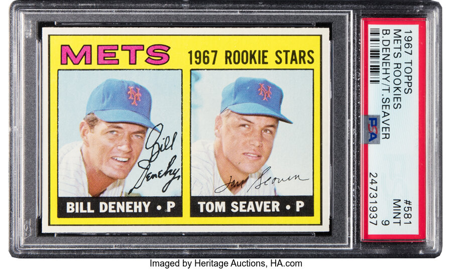 1967 Topps Tom Seaver - Mets Rookie Stars #581 PSA Mint 9 - Only Three Higher!