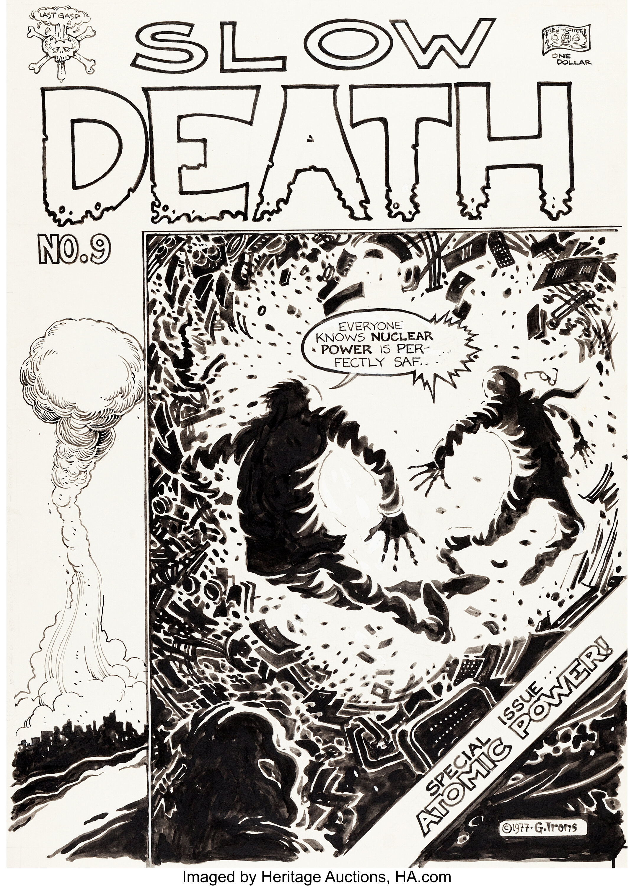 Greg Irons Slow Death #9 Cover Original Art (Last Gasp, 1977).... | Lot ...