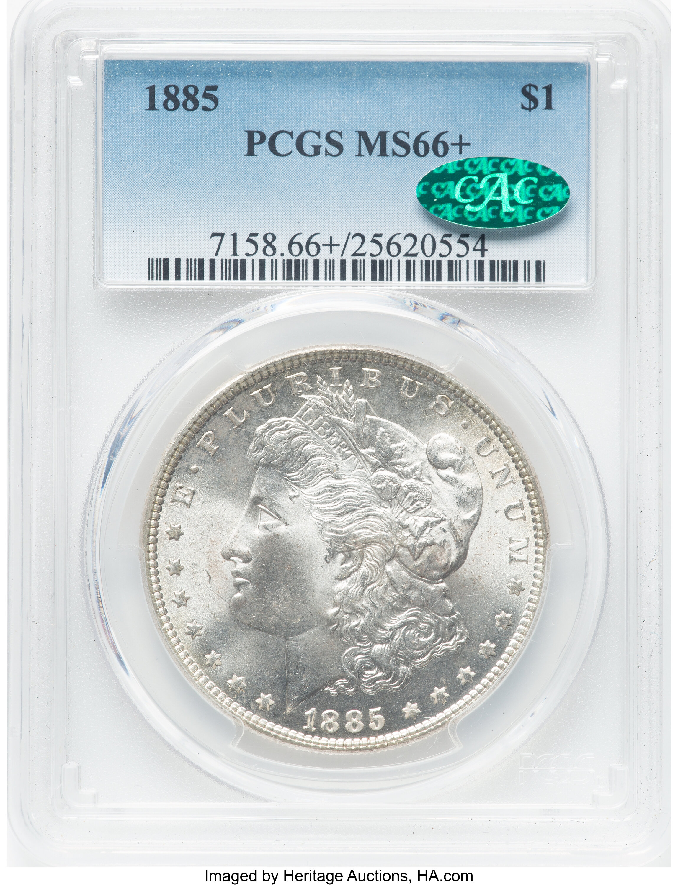 1885 $1 MS66+ PCGS. CAC. PCGS Population: (1738/209 and 207/47+). | Lot ...