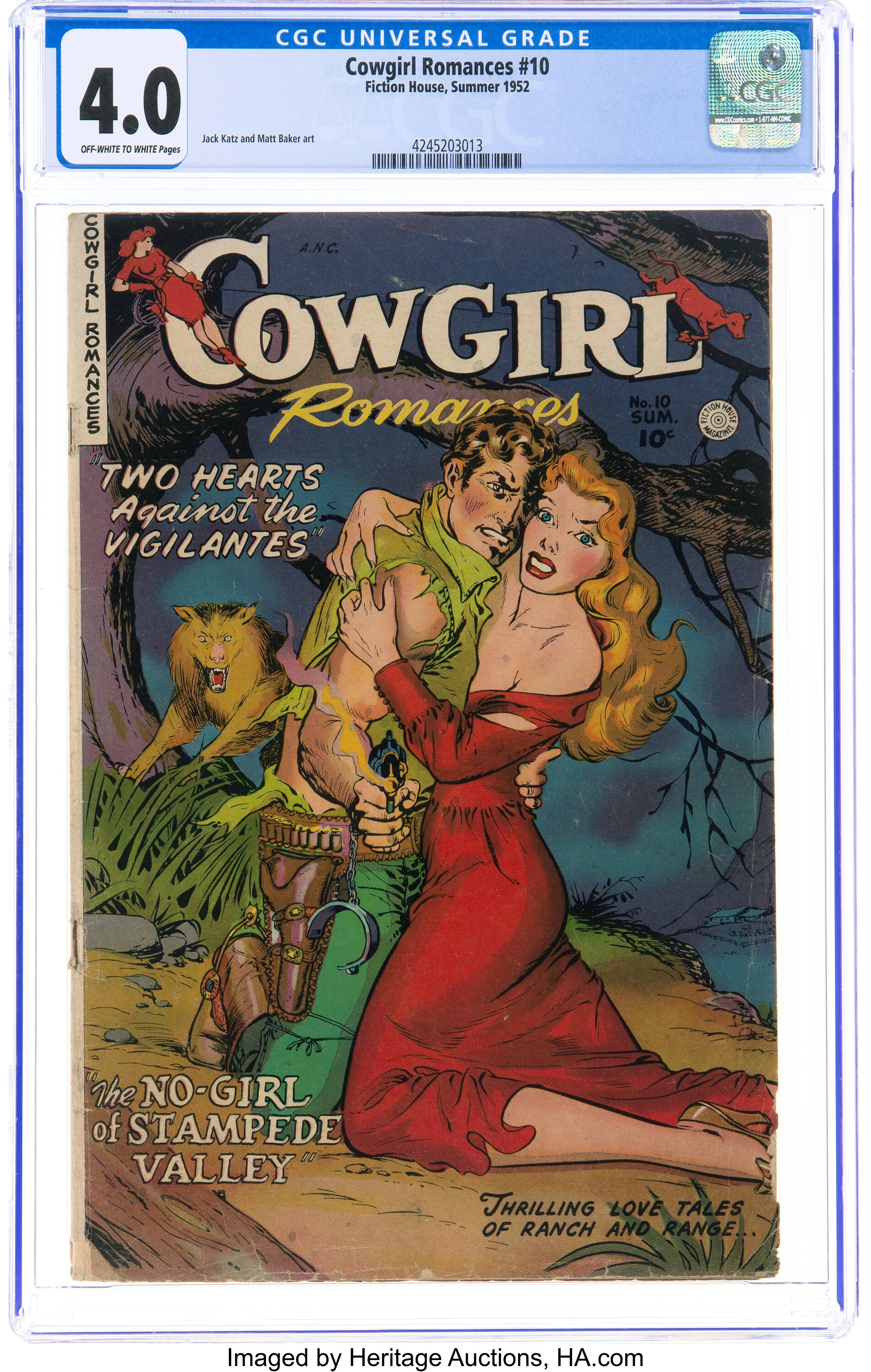 Cowgirl Romances 10 Fiction House 1952 Cgc Vg 40 Off White To Lot 15074 Heritage Auctions 8518