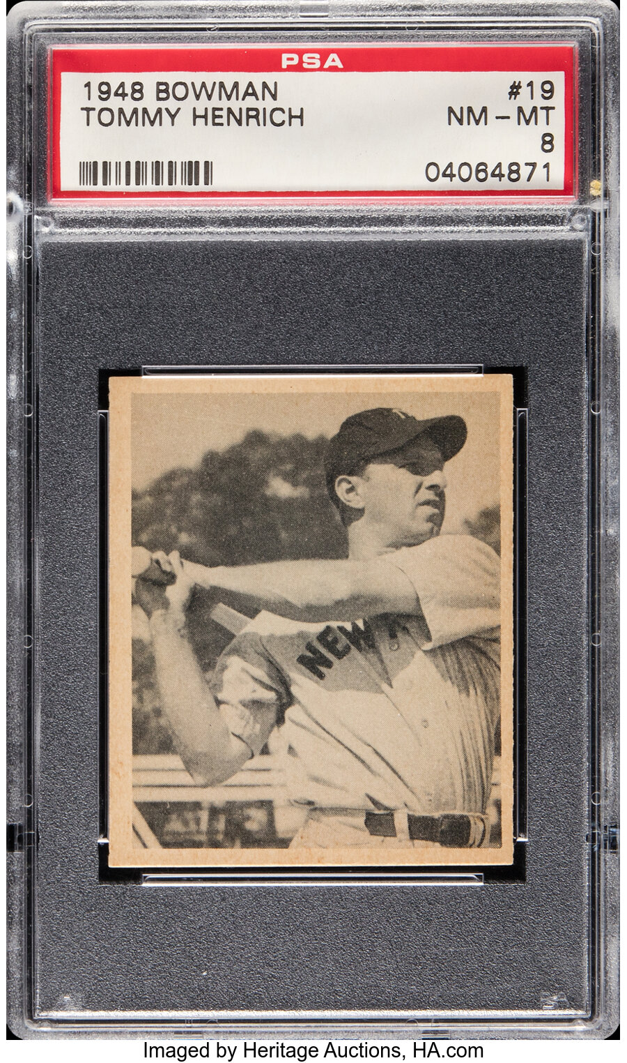 1948 Bowman Tommy Henrich #19 PSA NM-MT 8