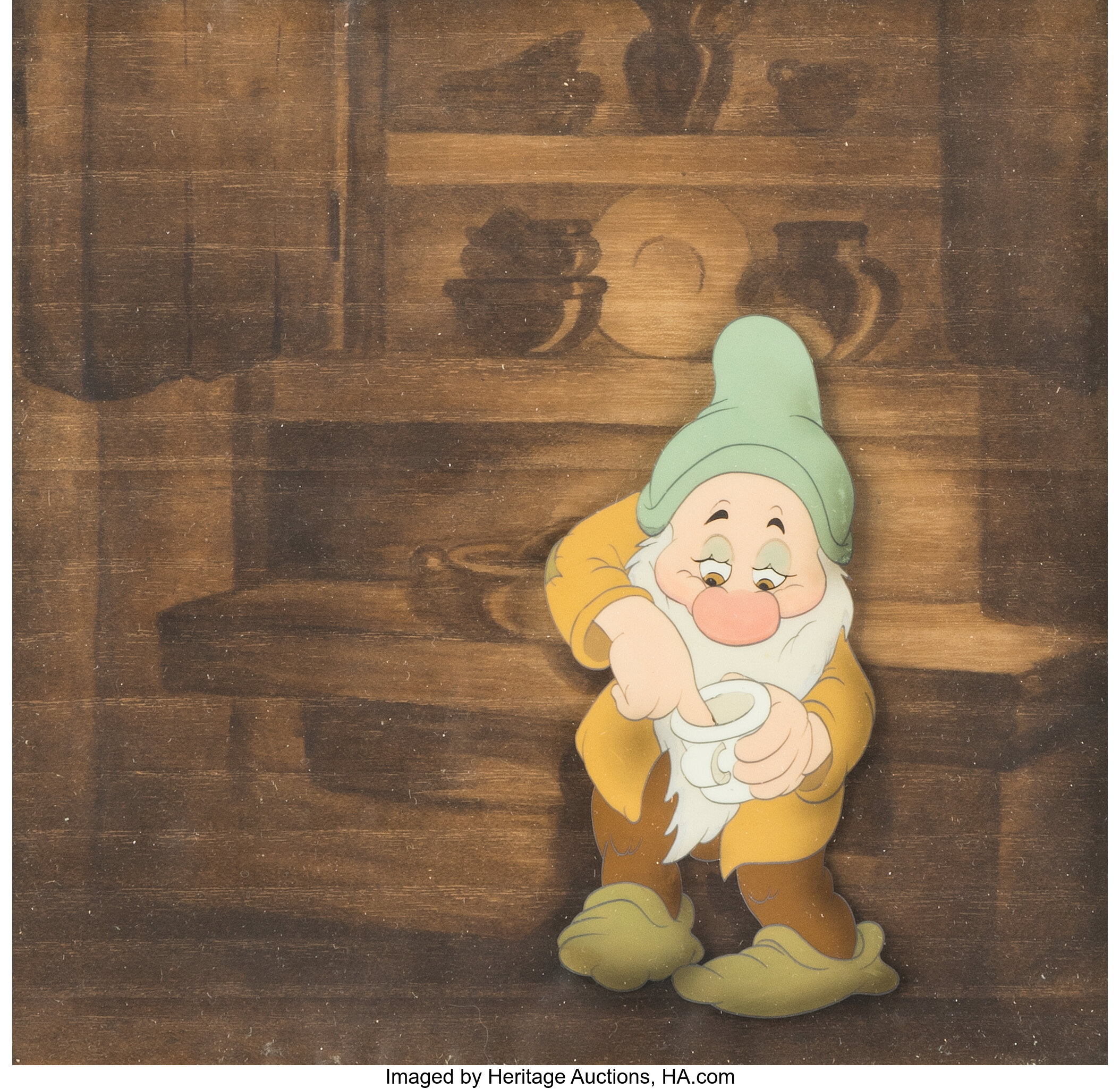 Snow White And The Seven Dwarfs Bashful Production Cel Courvoisier Lot 17139 Heritage Auctions 