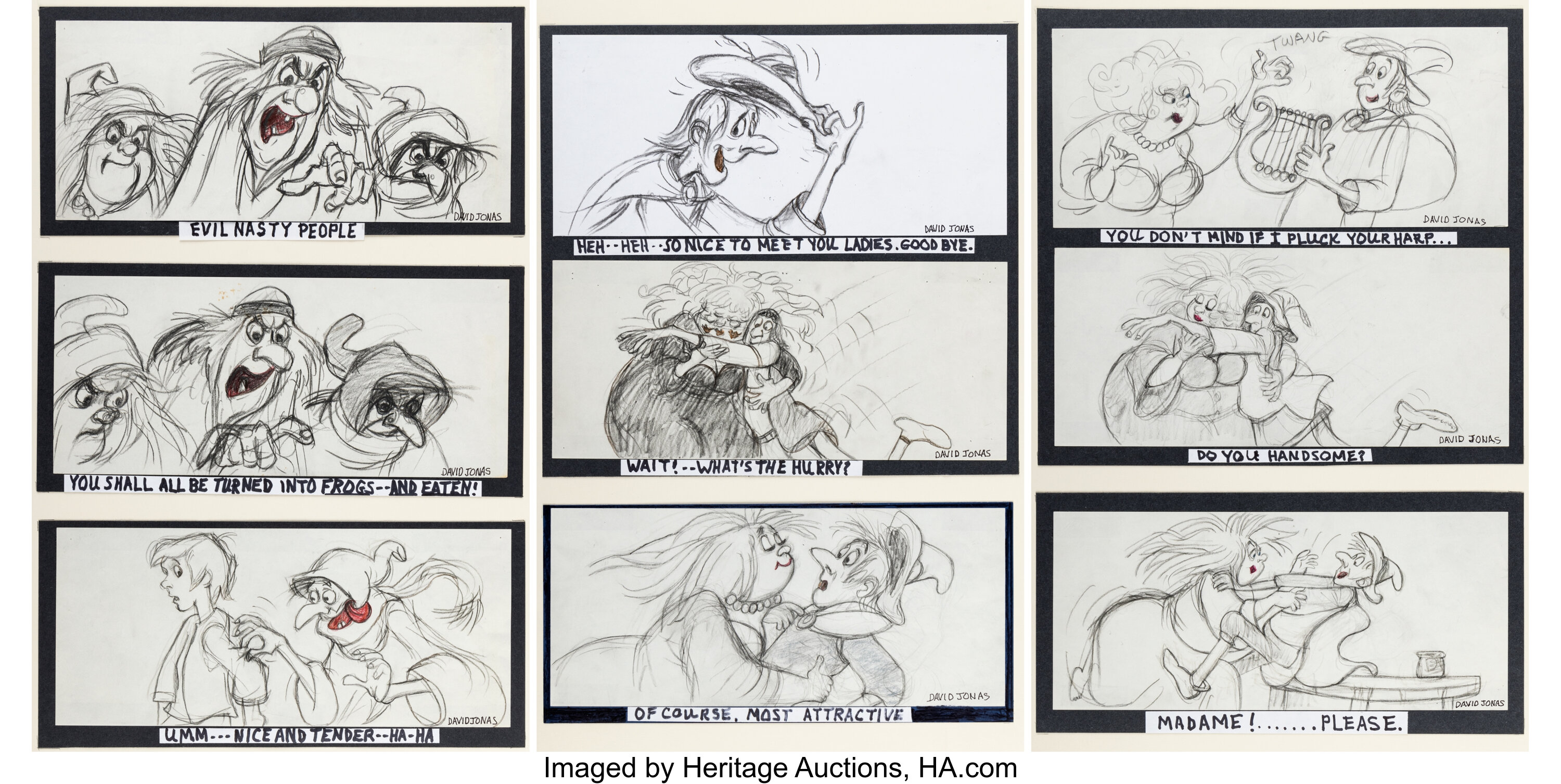 The Black Cauldron Orddu, Orwen, Orgoch, Taran, and Fflewddur | Lot ...