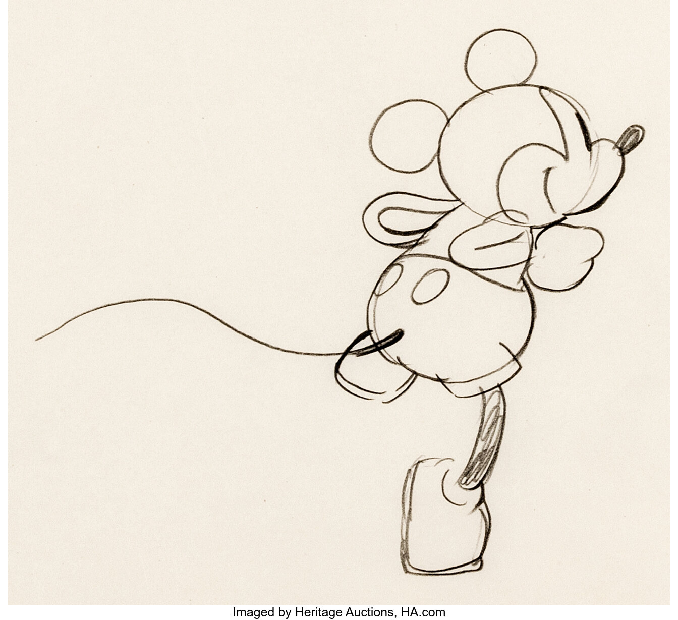 Steamboat Willie Rare Mickey Mouse Animation Drawing by Ub Iwerks | Lot ...