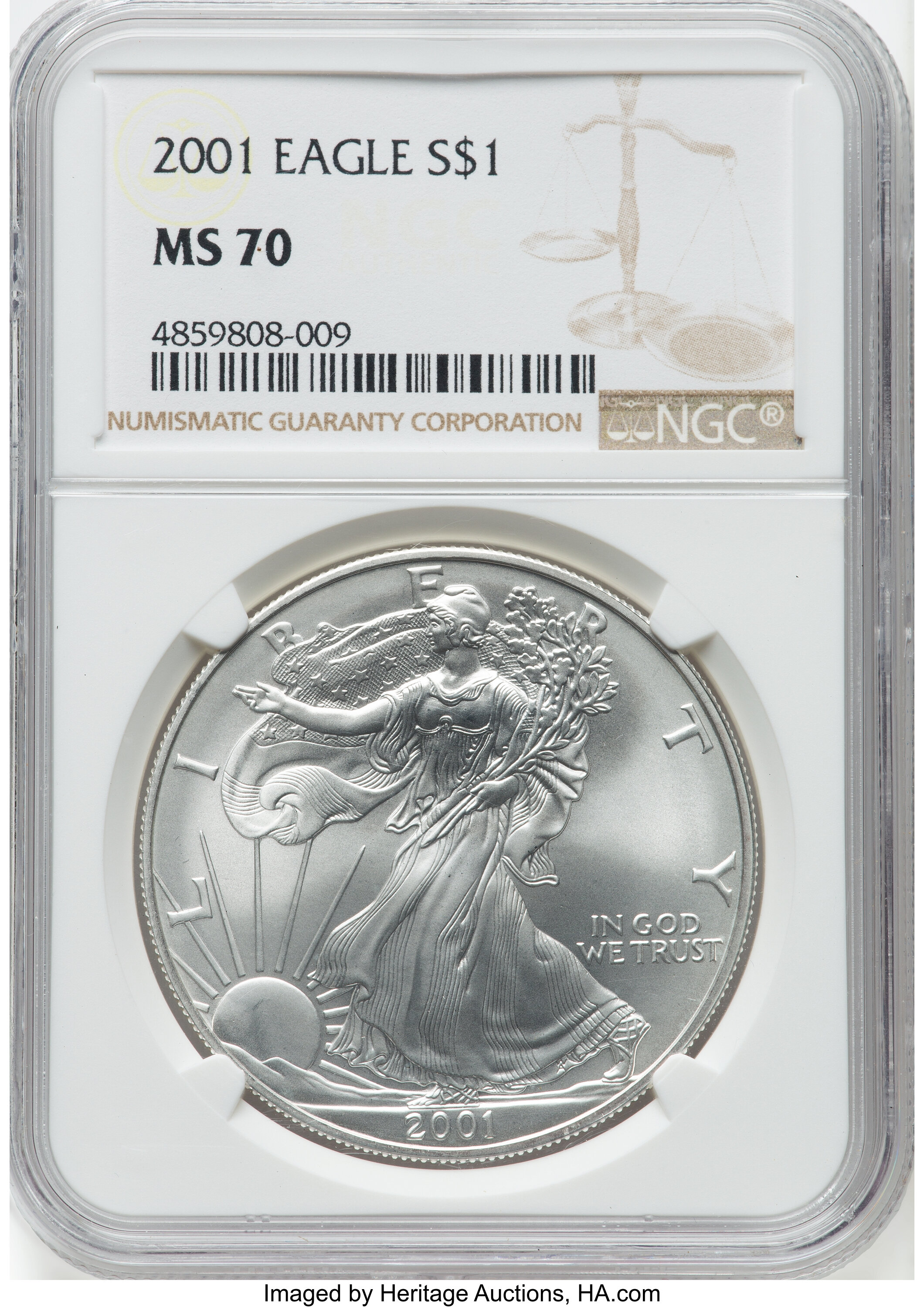 2001 $1 Silver Eagle MS70 NGC. NGC Census: (1238). PCGS Population ...