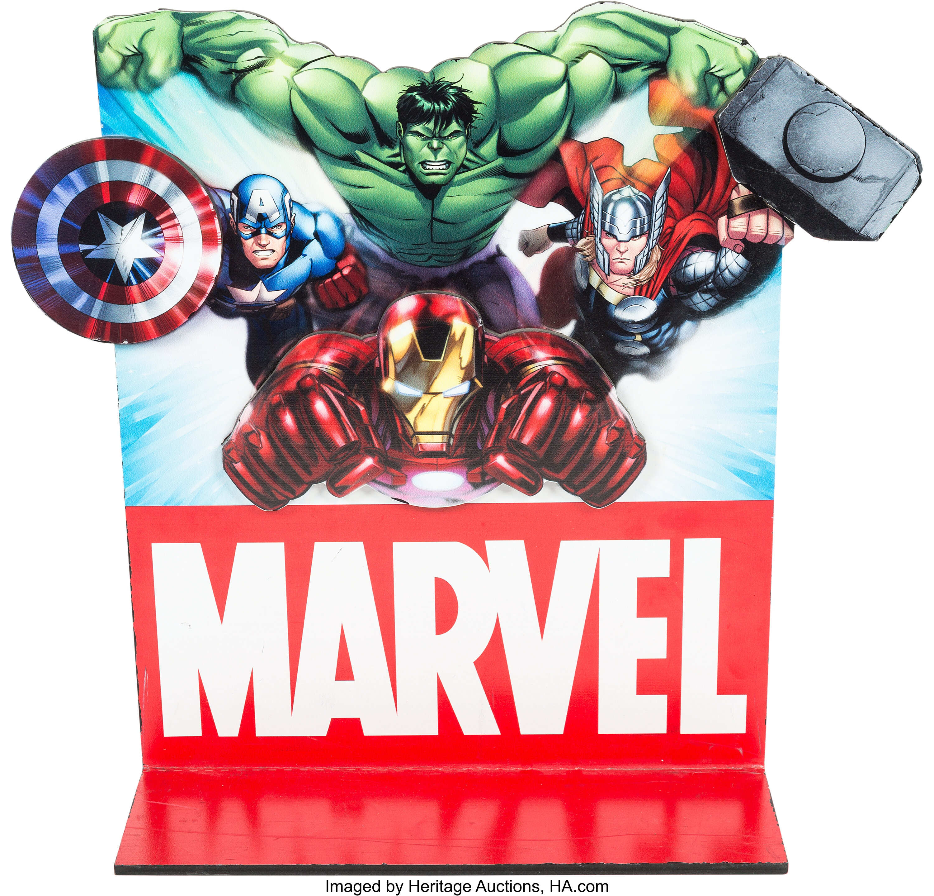 Marvel Avengers Superhero Character Display Sign (Walt Disney, c. | Lot ...