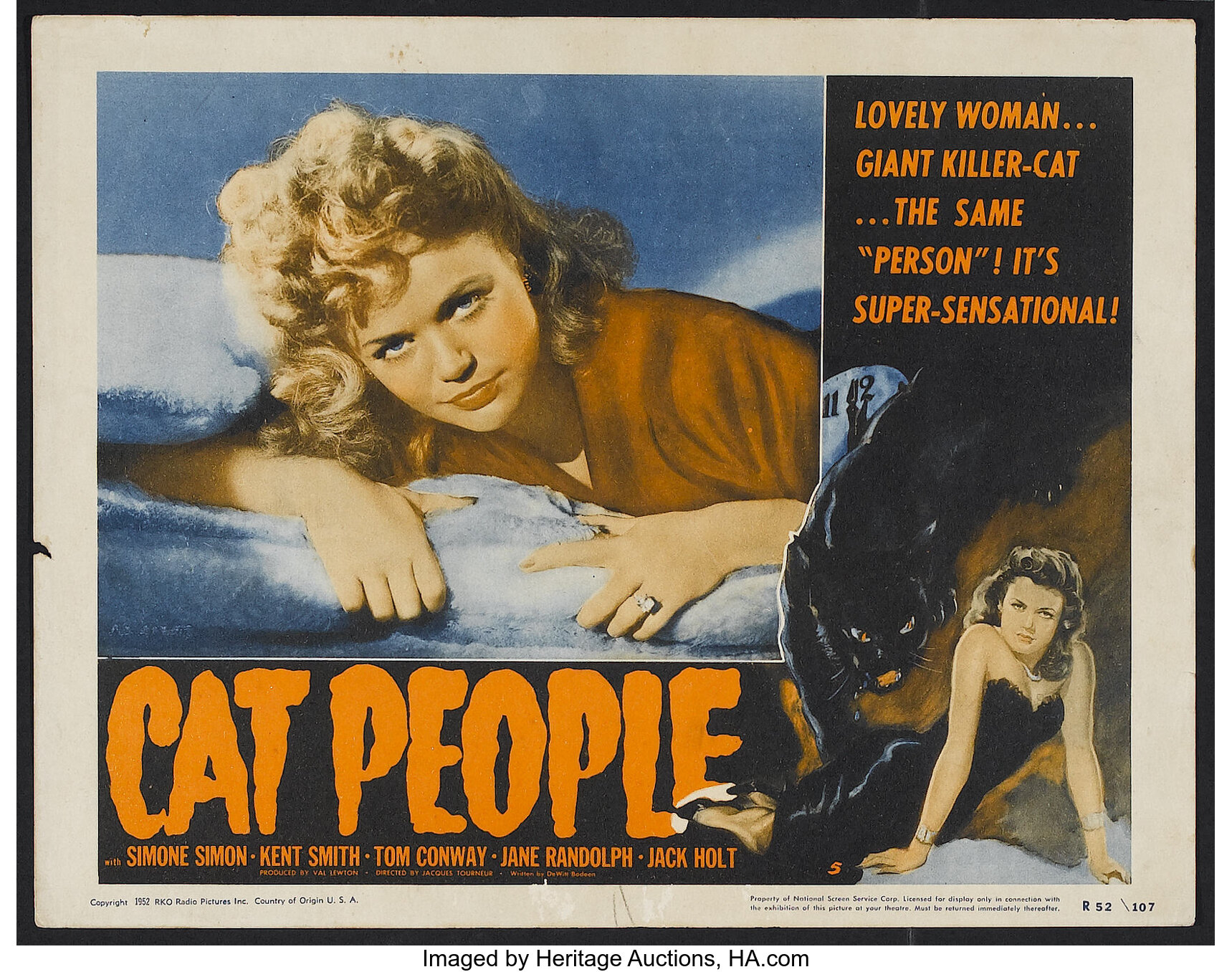 Cat People (RKO, R-1952). Lobby Card (11