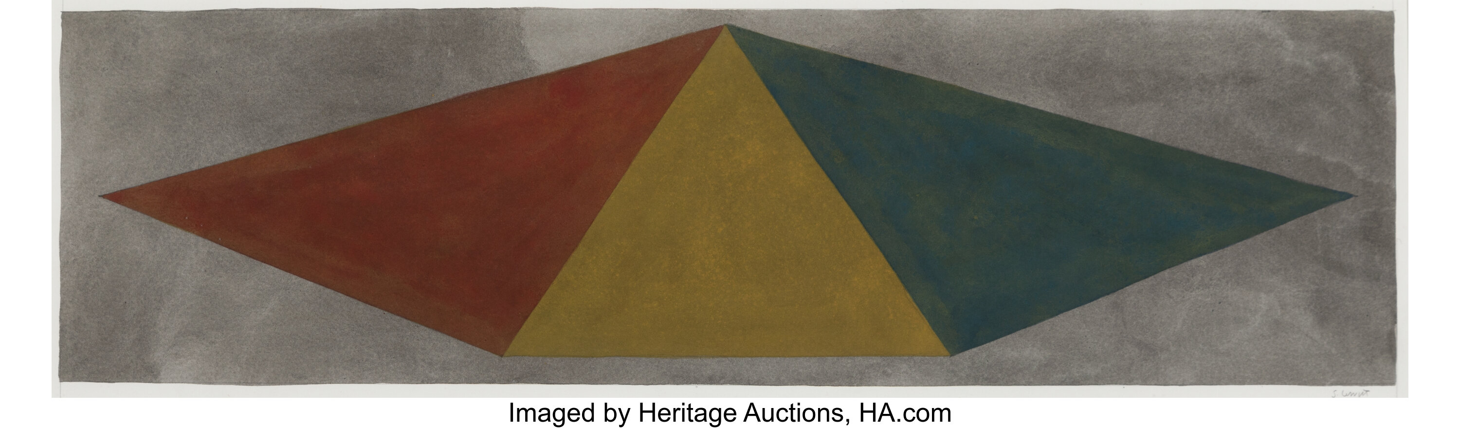 Sol LeWitt (1928-2007). Pyramid, 1985. Gouache on paper. 9-1/4 x | Lot ...