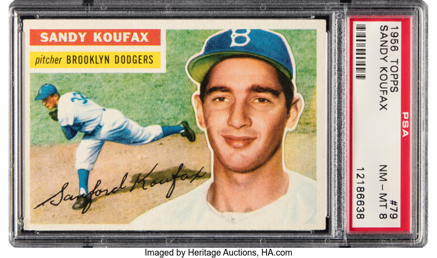 1956 Topps Sandy Koufax (Grey Back) #79 PSA NM-MT 8