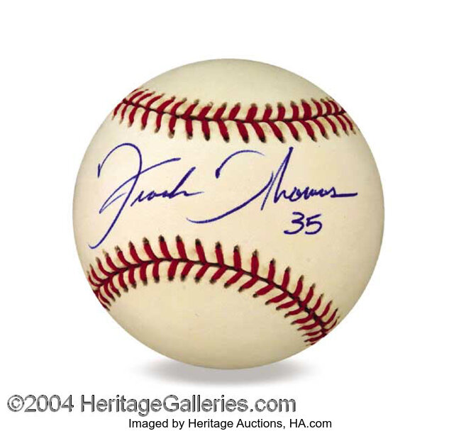 Frank Thomas Autograph Baseball In Display