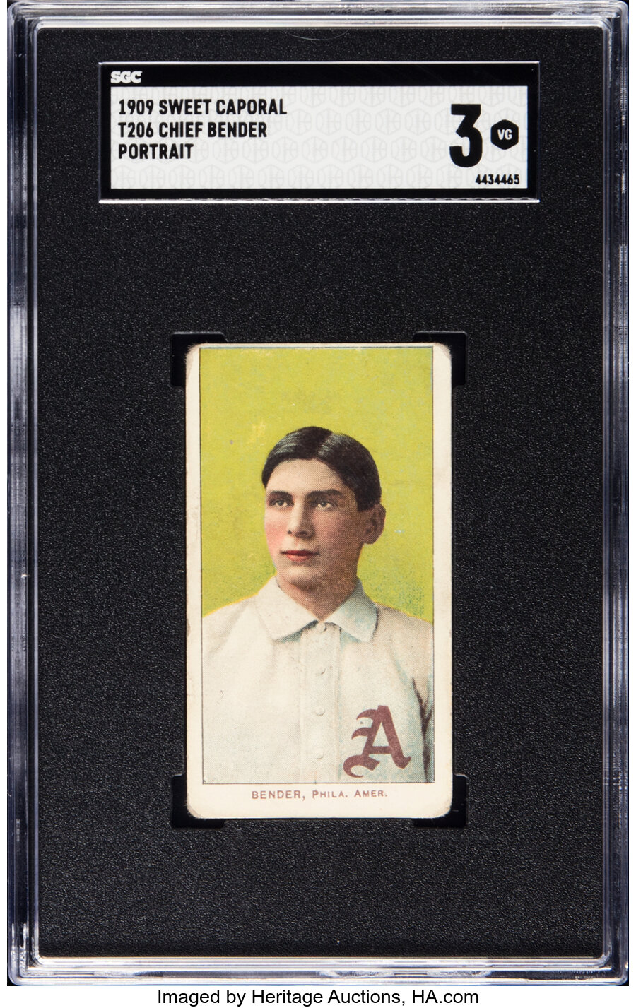 1909-11 T206 Sweet Caporal Chief Bender (Portrait) SGC VG 3