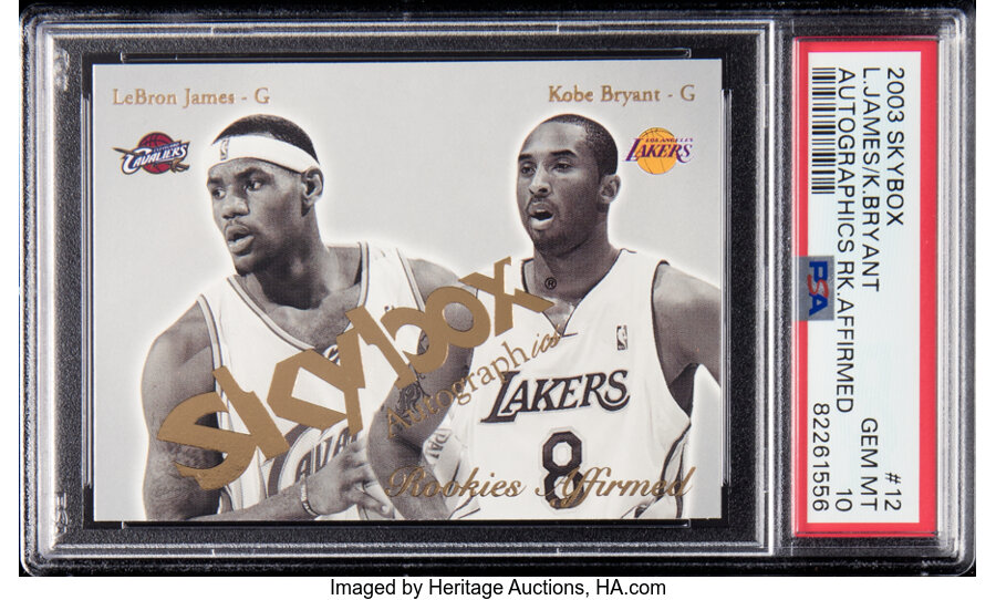 2003 Skybox Autographics LeBron James & Kobe Bryant (Rookies Affirmed) #12 PSA Gem Mint 10