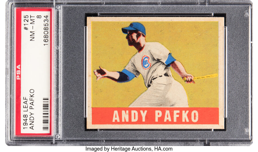 1948 Leaf Andy Pafko Rookie #125 PSA NM-MT 8 - Two Higher